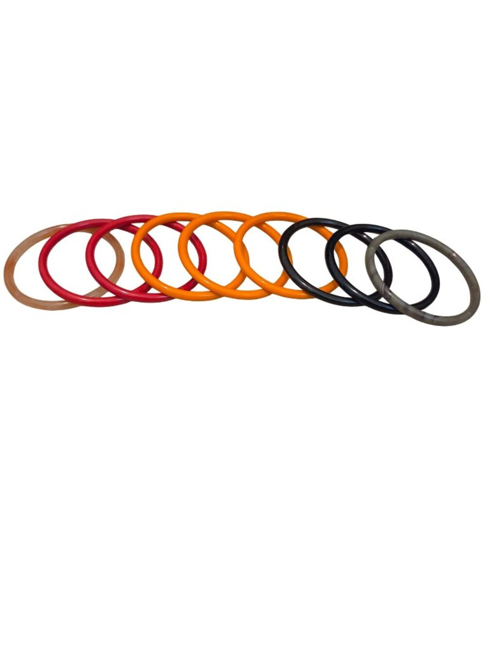 Vintage Colorful Stackable Thin Glass 8" Bangle Bracelets